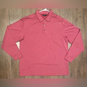 Walter Hagen Red Long Sleeve Collard Golf Shirt